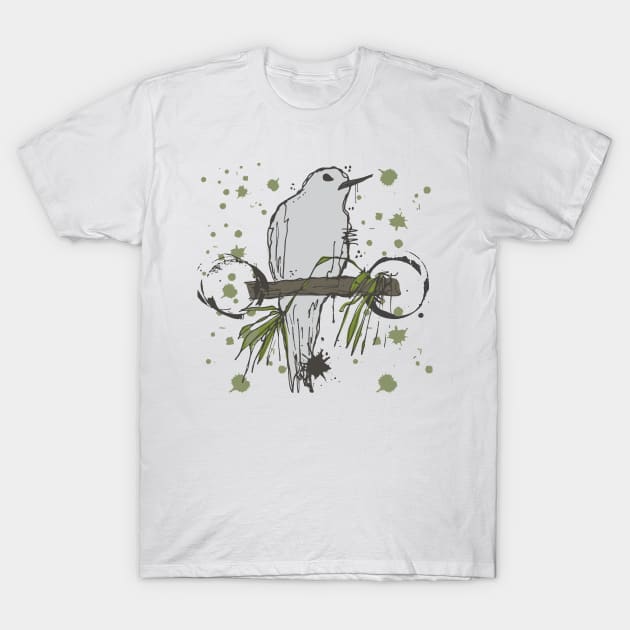 Fairy tern on a branch sketch T-Shirt by linespace-001